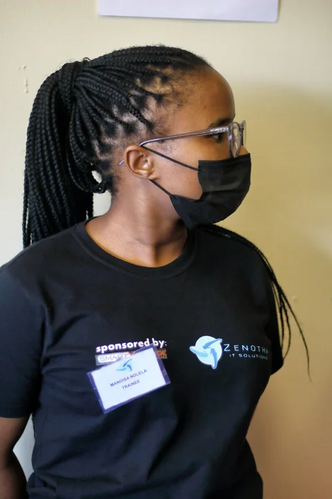 A participant taking part in a workshop